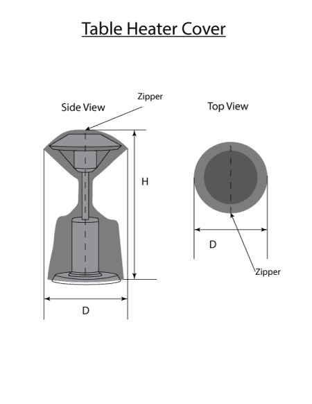 universal fit table heater cover