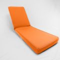 Solid Orange Chaise Lounge Piped Chair Cushion