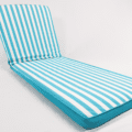 Striped Aruba Chaise Lounge Piped Chari Cushion