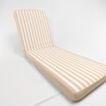Striped Beige Chaise Lounge Piped Chair Cushion