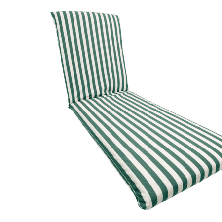 Striped Green Chaise Lounge Knife Chair Cushion