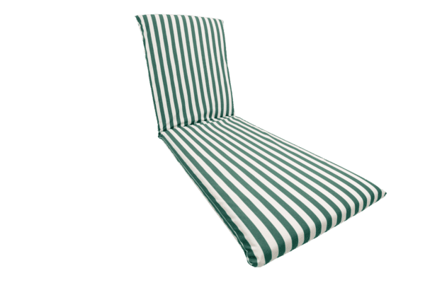 Striped Green Chaise Lounge Knife Chair Cushion