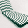 Striped Green Chaise Lounge Piped Chair Cushion