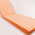 Striped Orange Chaise Lounge Piped Chair Cushion