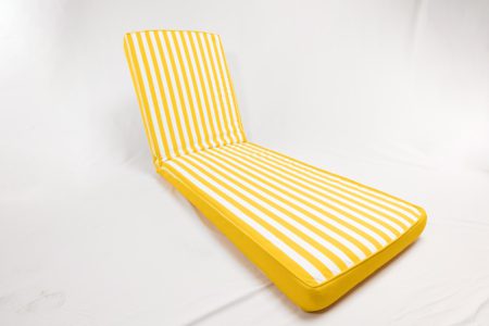 Striped Sunshine Chaise Lounge Piped Chair Cushion